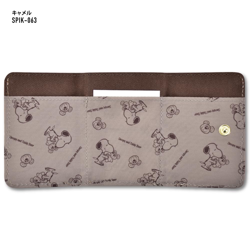 Складной компактный синтетический монетный кошелек High School 0113 Camel [Snoopy], кошелек, тройной, кошелек, кошелек, кожаный, кошелек, застежка, для женщин, для девочек, для взрослых,