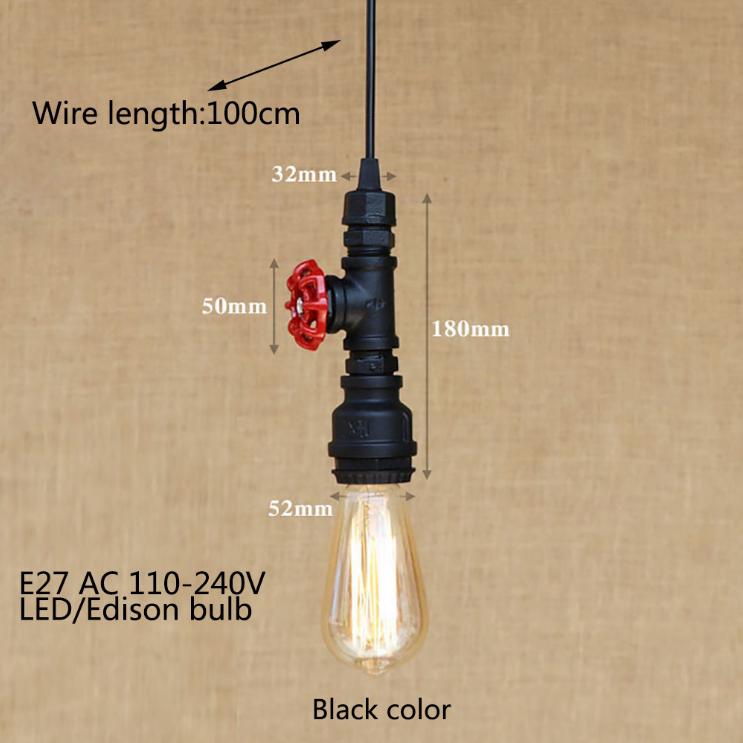 Лофт, промышленный железный водопровод, паровой панк, винтажный подвесной светильник, шнур E27, светодиодные подвесные светильники для спальни