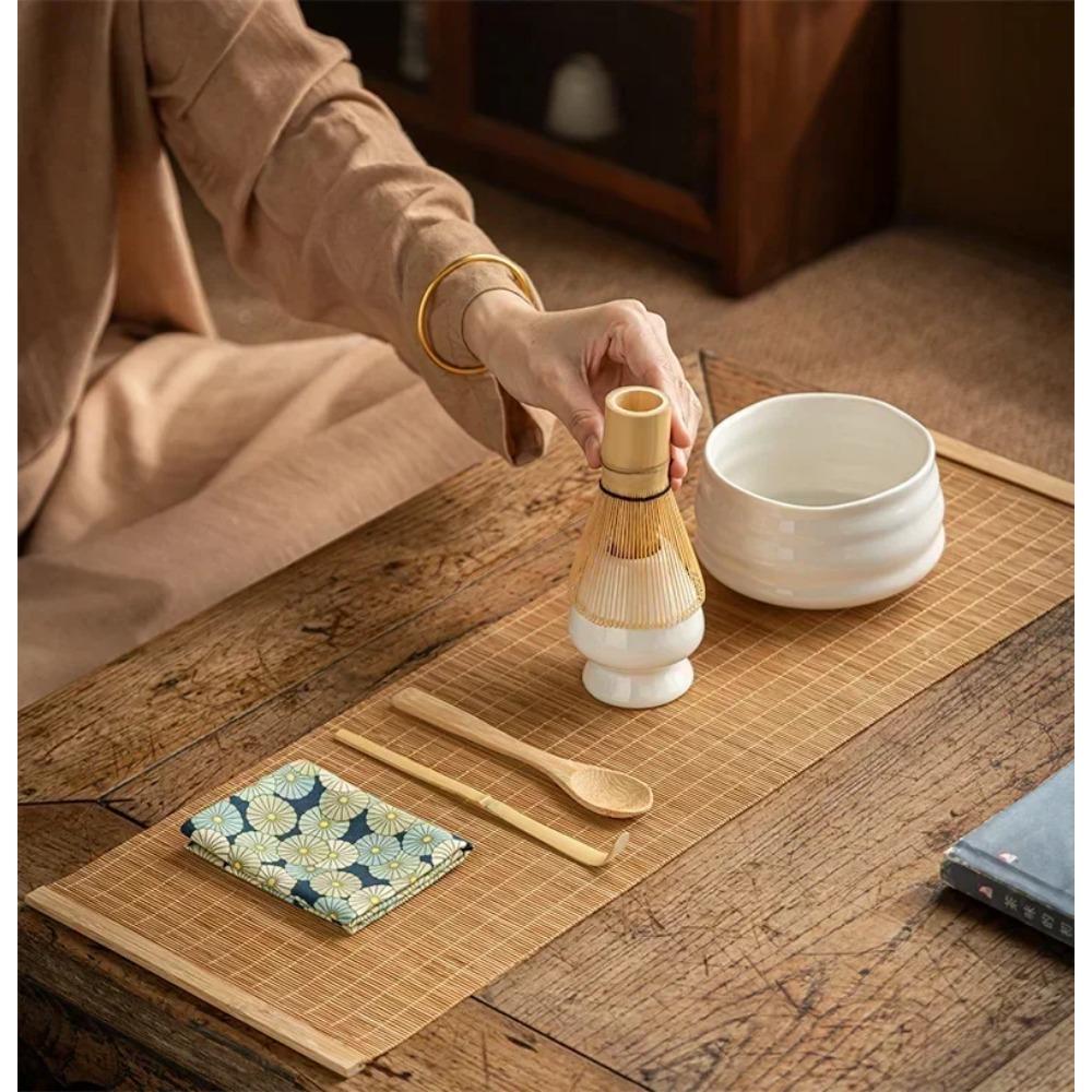 4/5/7PCS Japanese Coarse Pottery Matcha Set Safe Bamboo Whisk Teaspoon Tea Sets Indoor Beverage Shop Tea-making Tools Accessorie