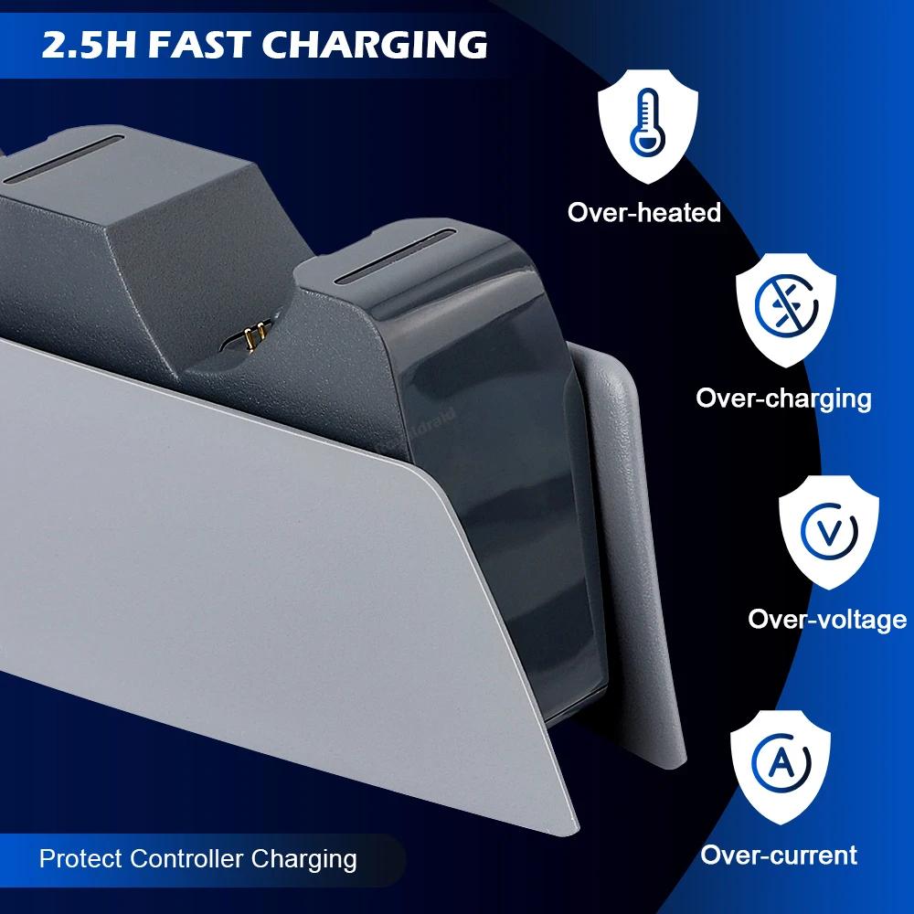 5 ЦВЕТОВ для Зарядной Станции Dual Fast Charger для Контроллера PS5, Type-C и Игрового Контроллера PS5 Edge, Индикатор