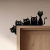 Halloween Black Cat Door Topper Wooden Door Corner Decor Charming Black Cat