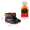 Men's Black PVC Rainproof Work Boots with Velvet Lining