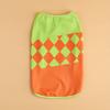 Color - Block Pet Vest, Black-White & Green-Orange Diamond Pattern Dog/Cat Clothes, Summer Breathable Small Pet Sleeveless Top