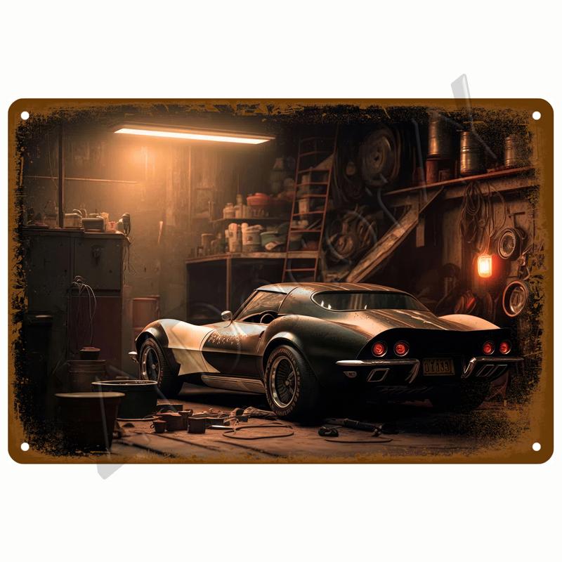 Металлический знак Гараж Газ Масло Свеча зажигания Шиномонтаж Man Cave Club Bar Home Wall Decor Art Vintage Decor Жестяная табличка Декоративная табличка