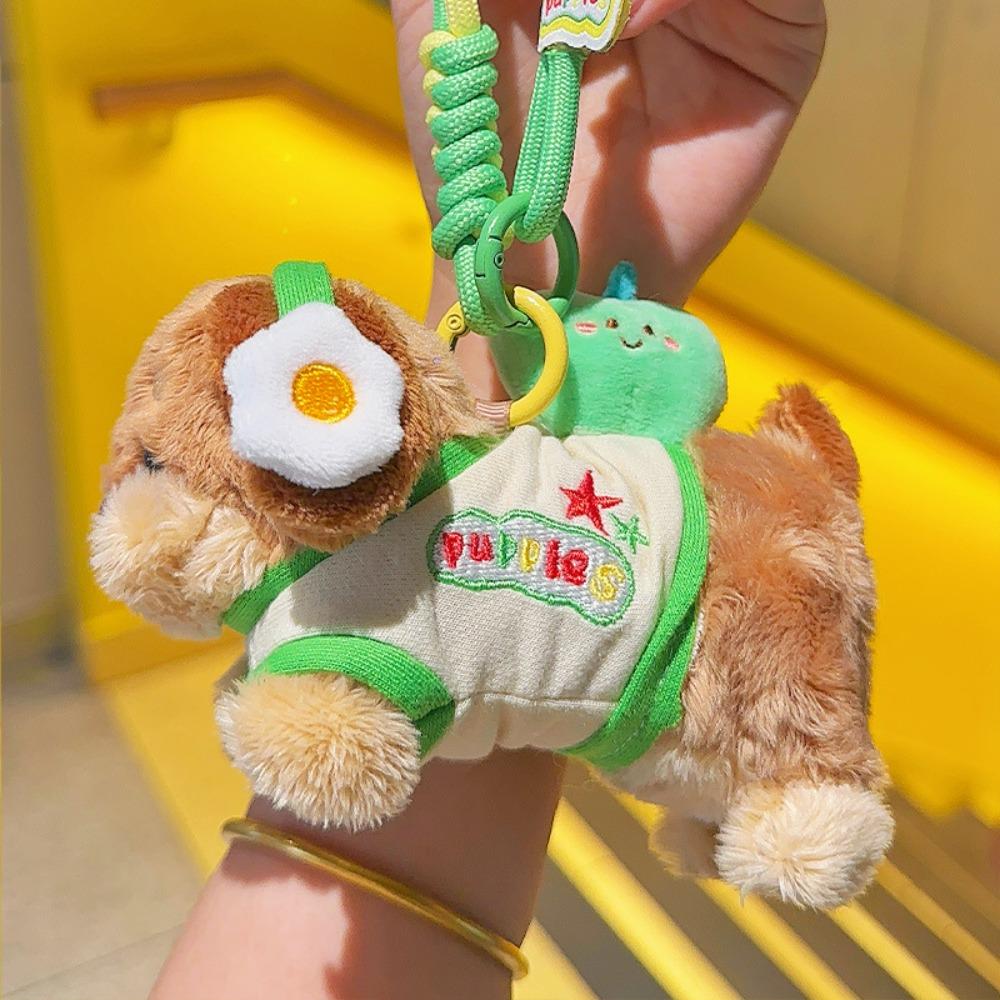 Fluffy Dachshund Plush Dog Keychain Soft Jewelry Puppy Car Key Ring Collection Girl Heart Animal Puppy Dolls Keyring