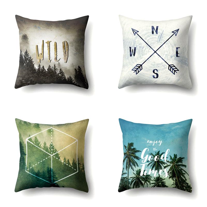 Modern Painted Simple Household Car Polyester Pillow Case Car Decoration Home Printed Waist Pillow Case