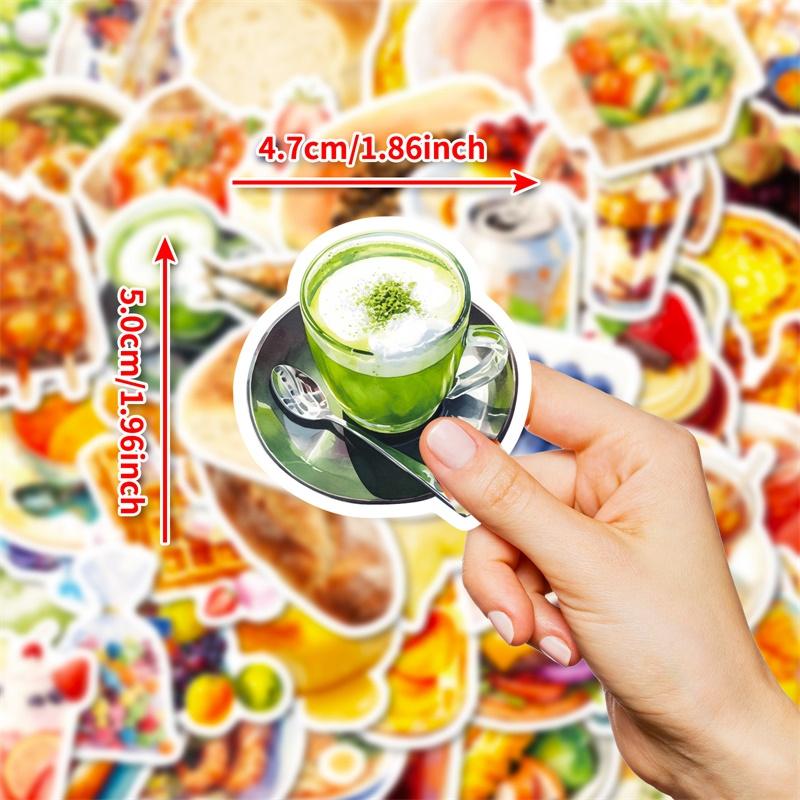 10/30/56PCS Cartoon Food PVC Sticky Sticker Aesthetic DIY Colored korean Decoration Scrapbooking Supplies