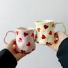 Креативная керамическая кофейная кружка в форме сердца, милая мультяшная кружка для чая большой емкости, кружка для дома и пар, кружка для питья в офисе, домашний декор