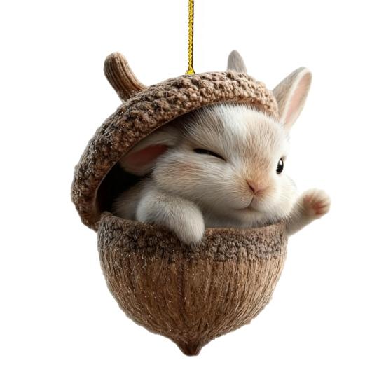 Лесные животные Желудь Украшения 2D Плоские Акриловые Шишки Животные Украшения для Рождественской Елки Лесные Существа Подвесное Украшение для Рождественской Елки Декор для Вечеринки