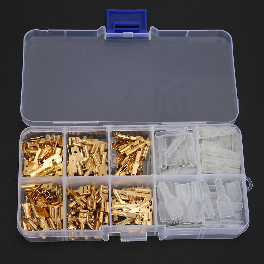 180Pcs Electrical Wire Cable Connector Golden Insert Spring with Insulation Cover Durable(180Pcs Terminal Connector Set