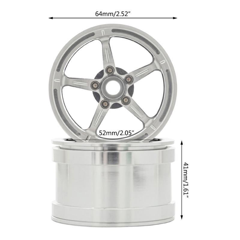 Wheel Hub Set for Axial SCX10 2.2 Universal Durable Metal Beadlock Wheel Rims RC Crawler Car Wheels Replacement Parts
