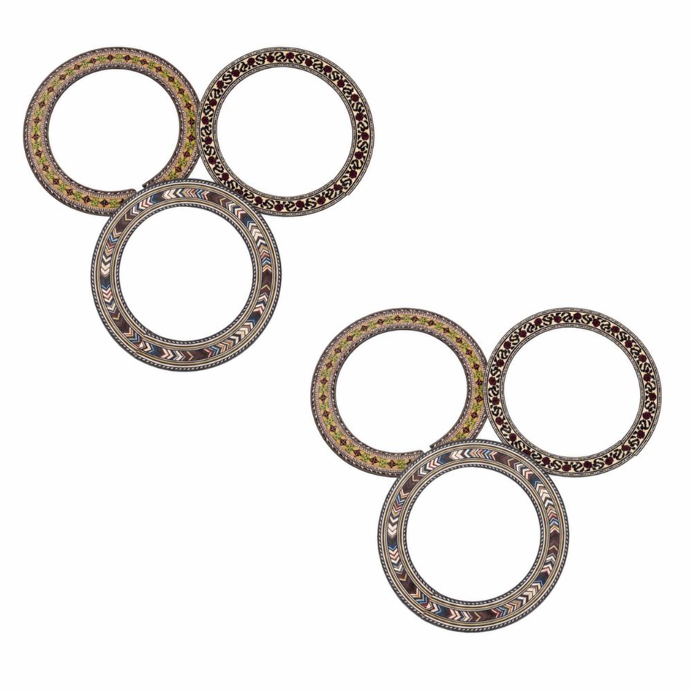 6PCS Pattern design Guitar Soundhole Rosette Wood Material Classical Guitar Inlay DIY Projects