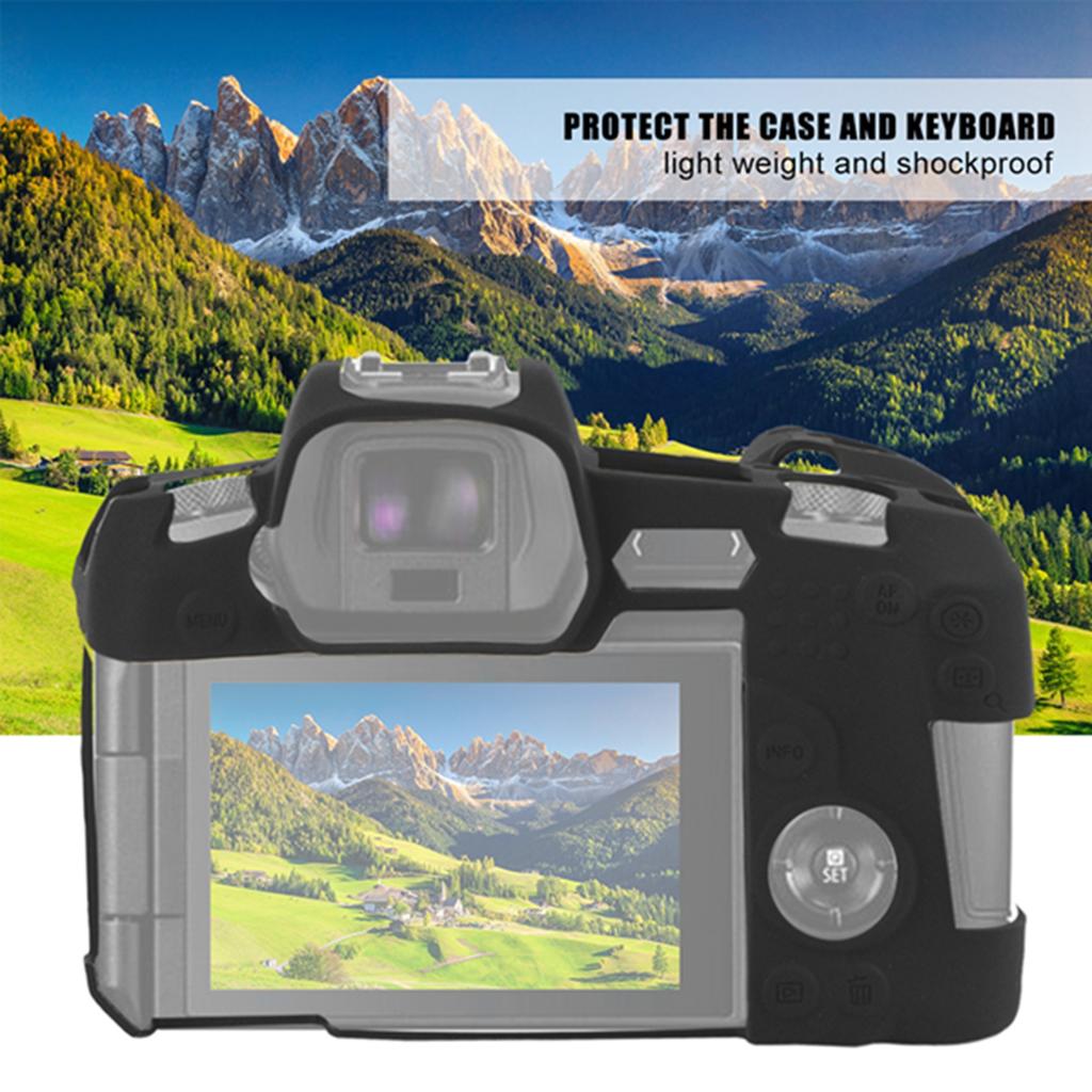 Силиконовый противоударный мягкий защитный чехол для камеры Canon EOS R(черный)