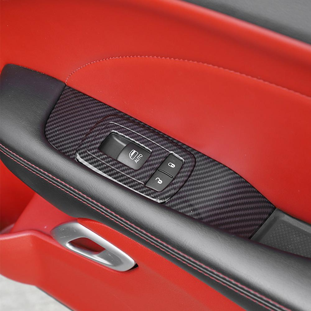Кнопка переключателя подъема окна, украшение, внутренняя крышка ручки двери для Dodge Challenger 2015-2022, молдинги салона автомобиля