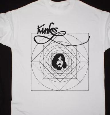 Хлопковая базовая белая футболка с коротким рукавом The Kinks, все размеры