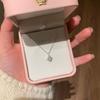 925 Sterling Silver Mermaid Necklace Women French Elegant Moissanite CZ Stone Choker Lightweight Fashion OL