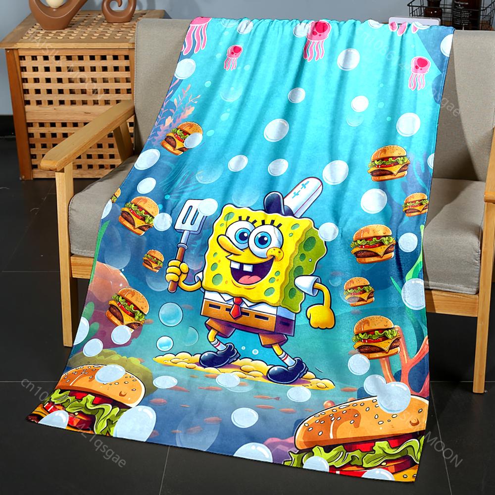 3D SpongeBob Cartoon Blanket - Ultra Soft & Cozy Gift for Mom and Daughter Present,Warm Lightweight Throw for Bed,Couch & Travel
