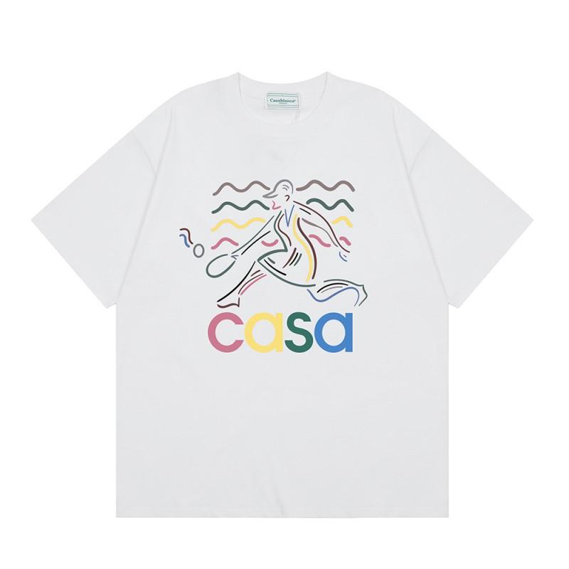Casablanca Print Loose Fit Short Sleeve T-Shirt Teens Streetwear