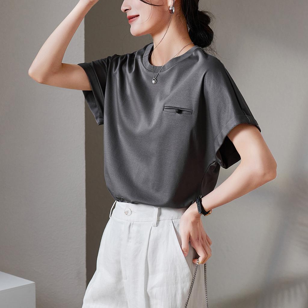 Pure cotton short-sleeved t-shirt for women