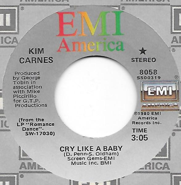 7-дюймовая пластинка КИМ КАРНС - Cry Like A Baby 8058500314 EMI America 1980 США Рок Б/у