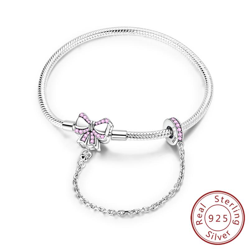 Authentic Original Bracelet High Quality Fine Jewelry Bangle Copper Metal Charm Bead Component Bracelet High Quality Fine Jewelry 17-20CM Love Cross