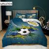 Футбольный комплект пододеяльника Футбольные ворота Мягкий постельный комплект Полиэстер Спортивная соревновательная тематика 2/3 шт. Полный Двуспальный Кинг-сайз Покрывало