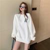 Women Letter Printed Hooded Sweatshirt Ladies Long Sleeve Loose Casual Pullover Hoodies for Autumn and Winter