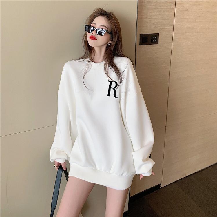 Women Letter Printed Hooded Sweatshirt Ladies Long Sleeve Loose Casual Pullover Hoodies for Autumn and Winter