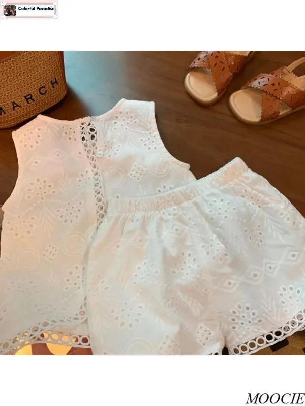 Девочки Лето Новая Летняя Одежда Стильная Детская Тонкая Футболка Шорты