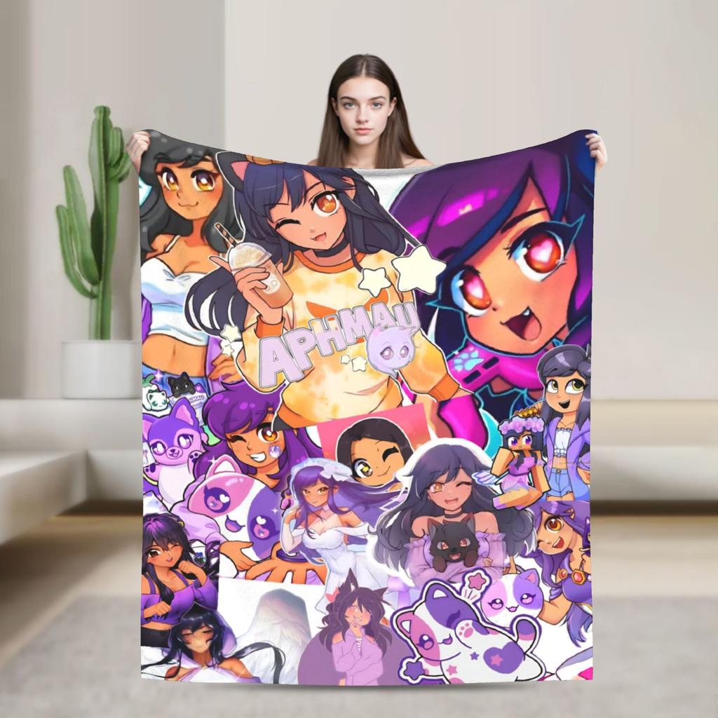 A-Aphmau Мультяшное одеяло Разные размеры Супер мягкое и теплое Пледы для дивана и кровати