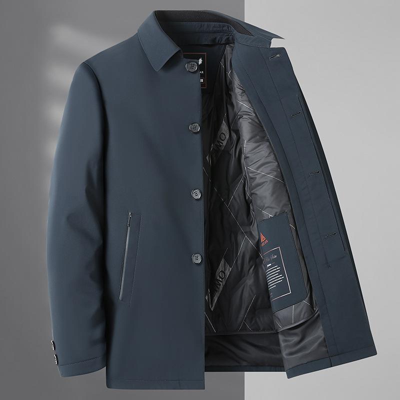 Winter Coat Men's Thickened Thermal Lapel Middle-aged High-end Casual Dad Top