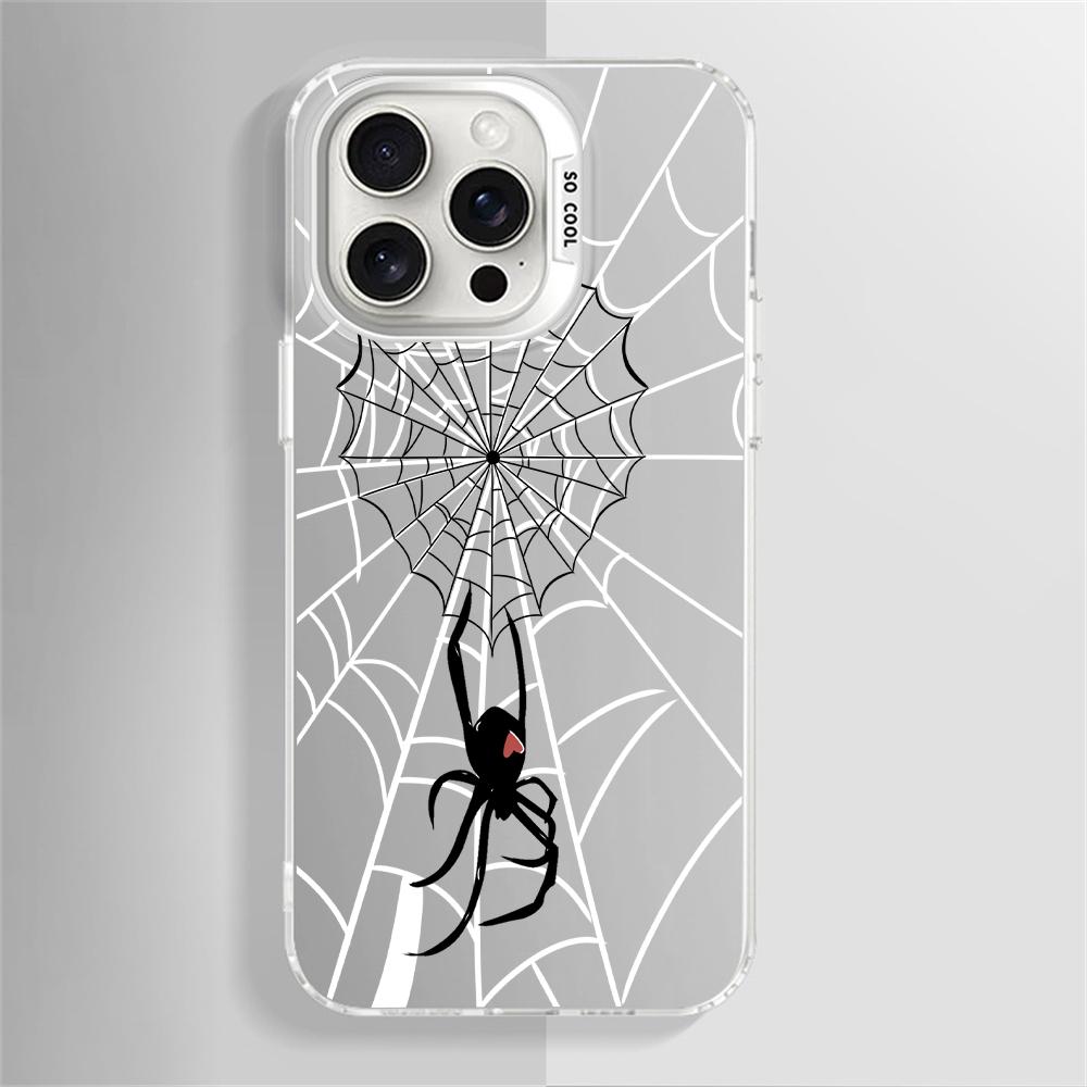 Крутой узор паука гальванопластина для iPhone 16 15 14 13 12 11 Pro Max противоударный задний чехол