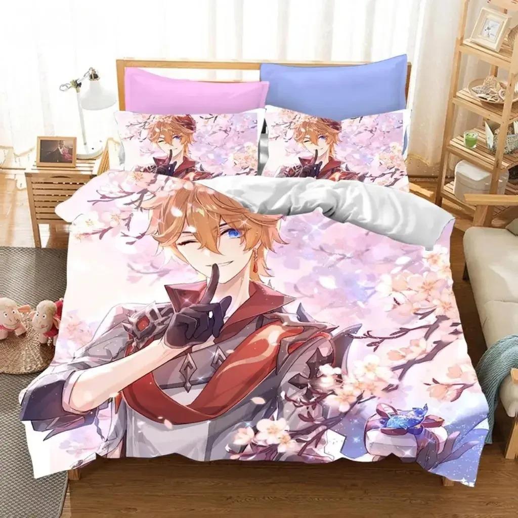 3D Game Genshin Impact Bedding Collections Keqing Xiao Duvet Cover Collection Boys Adults Single Full Queen King Size With Bed Linen