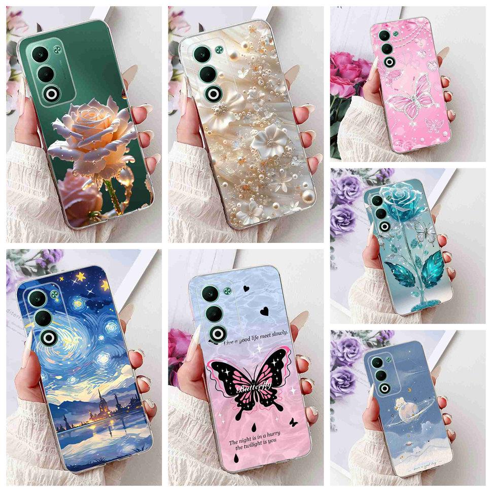 For Oppo A5 5G Global 6.67" Case Fashion Rose Butterfly Soft Silicone TPU Cover For Oppo a5 A5 2025 CPH2735 Phone Casing Coque