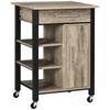 Kitchen Trolley With Drawer Shelves Cabinet And 4 Wheels Particleboard Oak 60x50x84.5cm