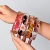Transparent Design Flower Bangle Round Shape Transparent Resin Bracelet  Casual Accessory
