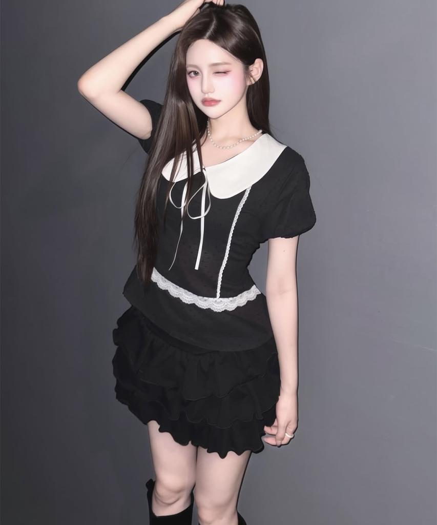 CATTLINE Vintage Ribbon Blouse