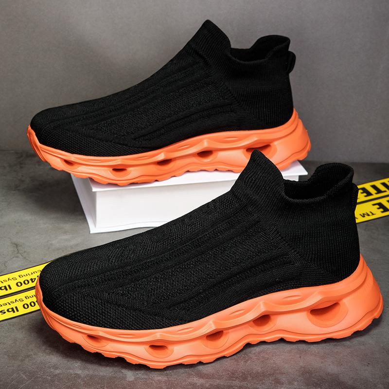 Большие размеры спортивной обуви, женская обувь, летающая плетеная обувь, носки, мужская обувь, ленивая обувь с одной педалью, повседневная обувь, новые модели для мужчин