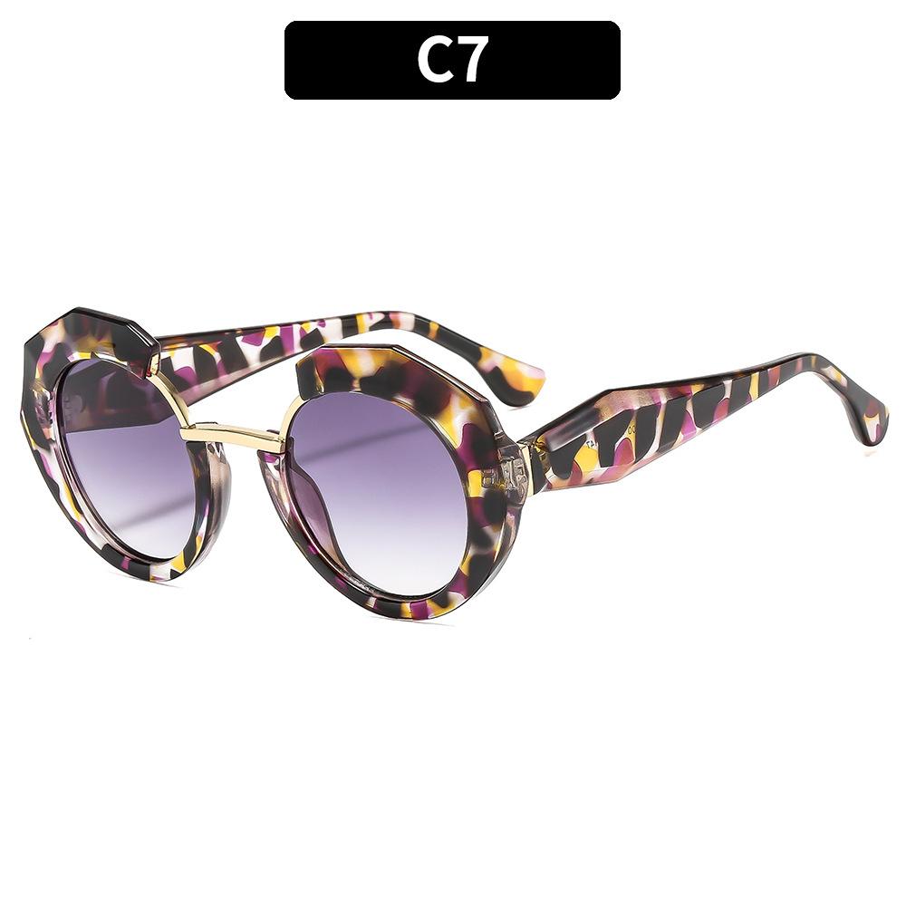 Женские солнцезащитные очки, модные круглые солнцезащитные очки, солнцезащитные очки с толстой оправой.