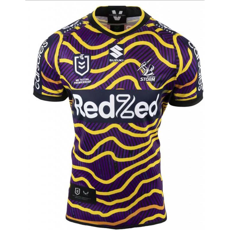 2022-2023 Melbourne Storm NRL Indigenous Edition Rugby Jersey Men Short Sleeve