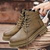 Модная мужская обувь, мужская кожаная модная обувь с высоким верхом 2024 года, на шнуровке, мужские ботинки для мотокросса, классические мужские ботинки для активного отдыха