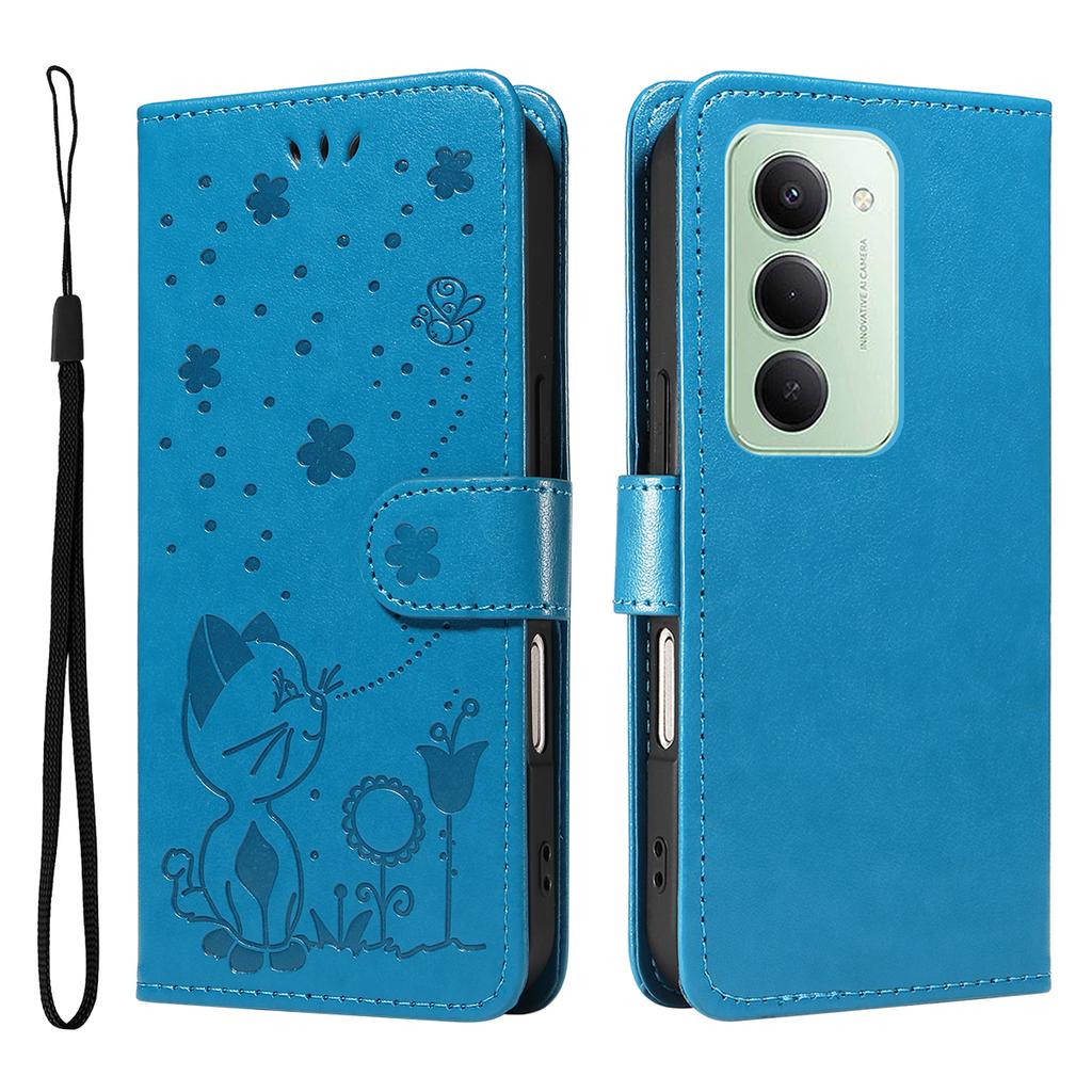 For Xiaomi Redmi 15 5G (Global) (169mm) Leather Wallet Case Cat Bee Pattern Phone Cover Stand