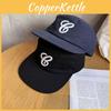 Retro Embroidery Black Cotton Cap Letter Design Breathable Streetwear Material