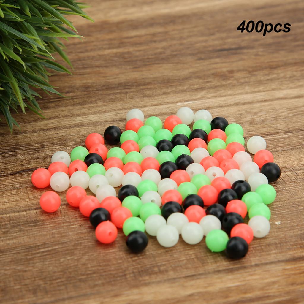 400 шт. Светящиеся флуоресцентные пластиковые стопорные бусины для рок-фишинга, аксессуар для приманки, мягкая приманка, 8 мм