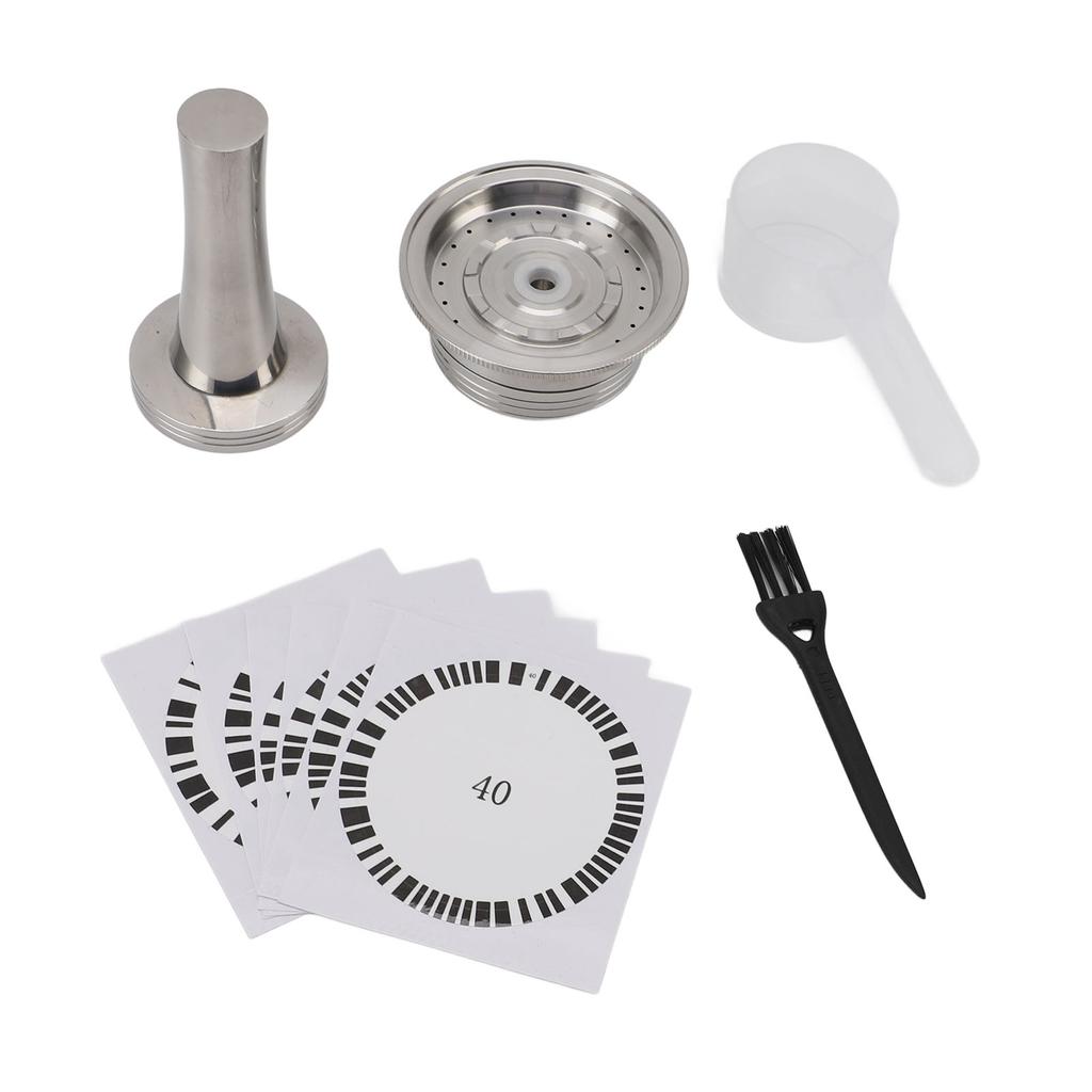 Кофейная капсула из нержавеющей стали, многоразовая, 230 мл, кофейная капсула с наклейками-кисточками Amper