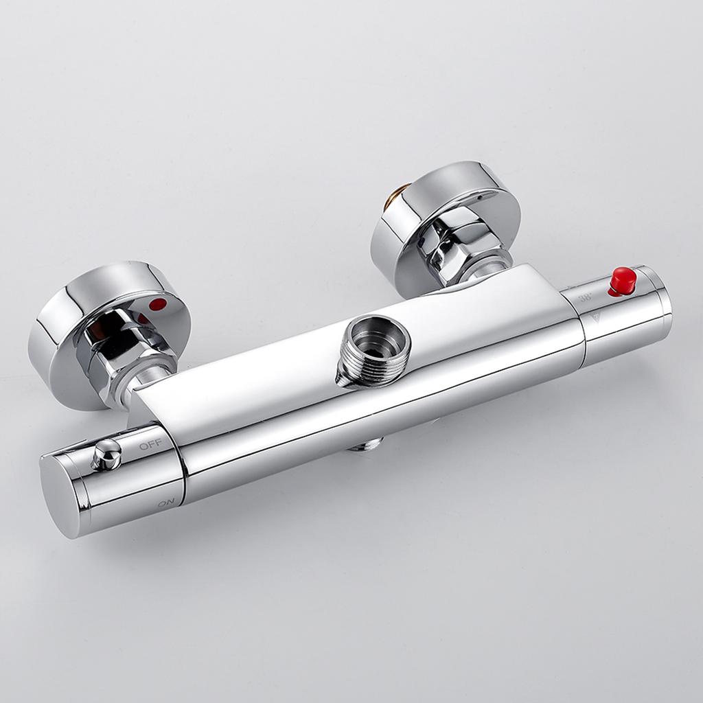 Thermostatic Shower Mixer Bar Wall Mounted Shower Mixer Tap Hot Cold Water Mixer Valve Anti-Scald Shower Valve Diverter