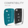 kwmobile Чехол для ключа совместим с: Чехол для автомобильного ключа VW Golf 7 MK7 с 3 кнопками - защитный чехол для автомобильного ключа, силиконовый чехол для автомобильного ключа цвета нефрита/белого цвета