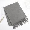 Solid Color Cashmere Scarf for Women In Winter Warm Thickened Autumn and Winter Tassel Gray Shawl Men's Wool Scarf