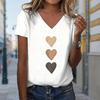 Мода Любовь Живопись Блузки Футболки с коротким рукавом V-образный вырез Повседневные