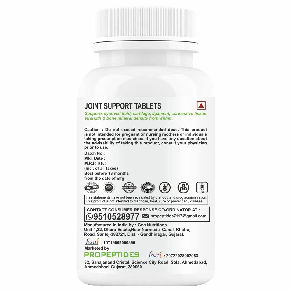 Добавка Propeptides для поддержки суставов с глюкозамином, хондроитином, МСМ, босвеллией, коллагеном II типа, гиалуроновой кислотой и витамином D3 | Таблетки для B